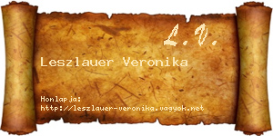 Leszlauer Veronika névjegykártya